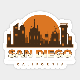 San Diego California Cityscape Sticker